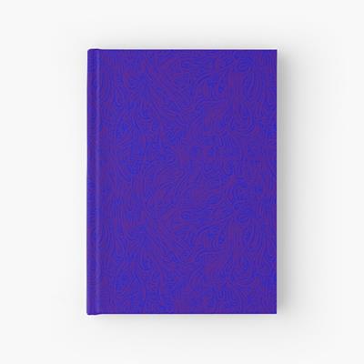 Swirling Abstract Line Art in Purple on Blue