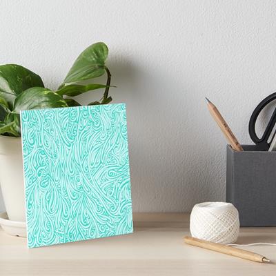 Swirling Abstract Line Art in Shades of Blue