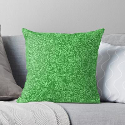 Swirling Abstract Line Art in Shades of Green