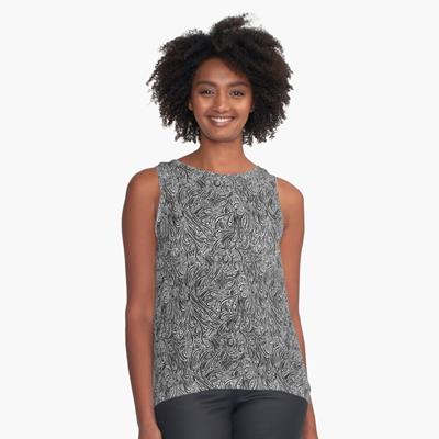 Swirling Abstract Line Art in Shades of Grey